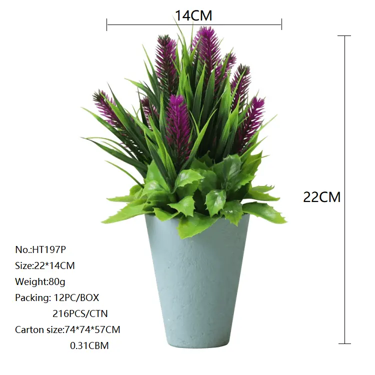 Gardening Supplies Customized Green 5 Colors 22 Cm High Plants Artificial Bonsai Potted Plant for Home Table Decor