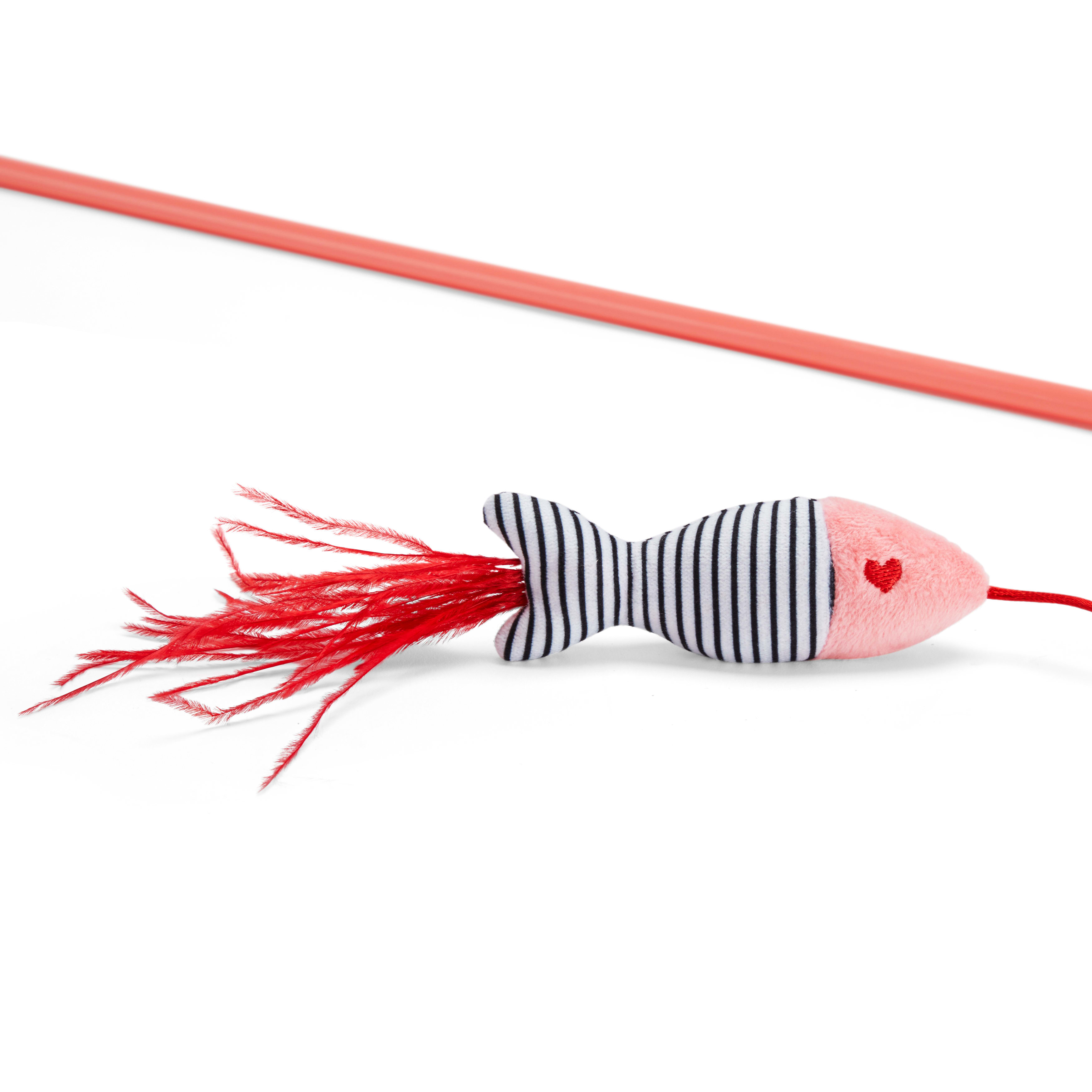 YOULY Valentines Day Fish Teaser Cat Toy