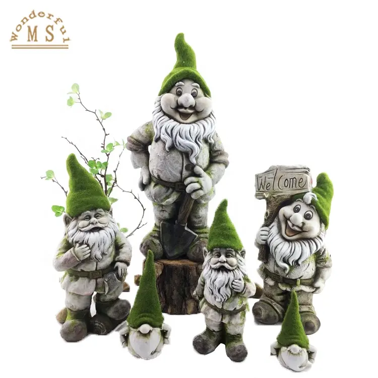 Garden Light standing Design Resin Garden Dwarf Figure  Spring Garden Decoration gnome Solar Light Garden Landscape dwarf statue