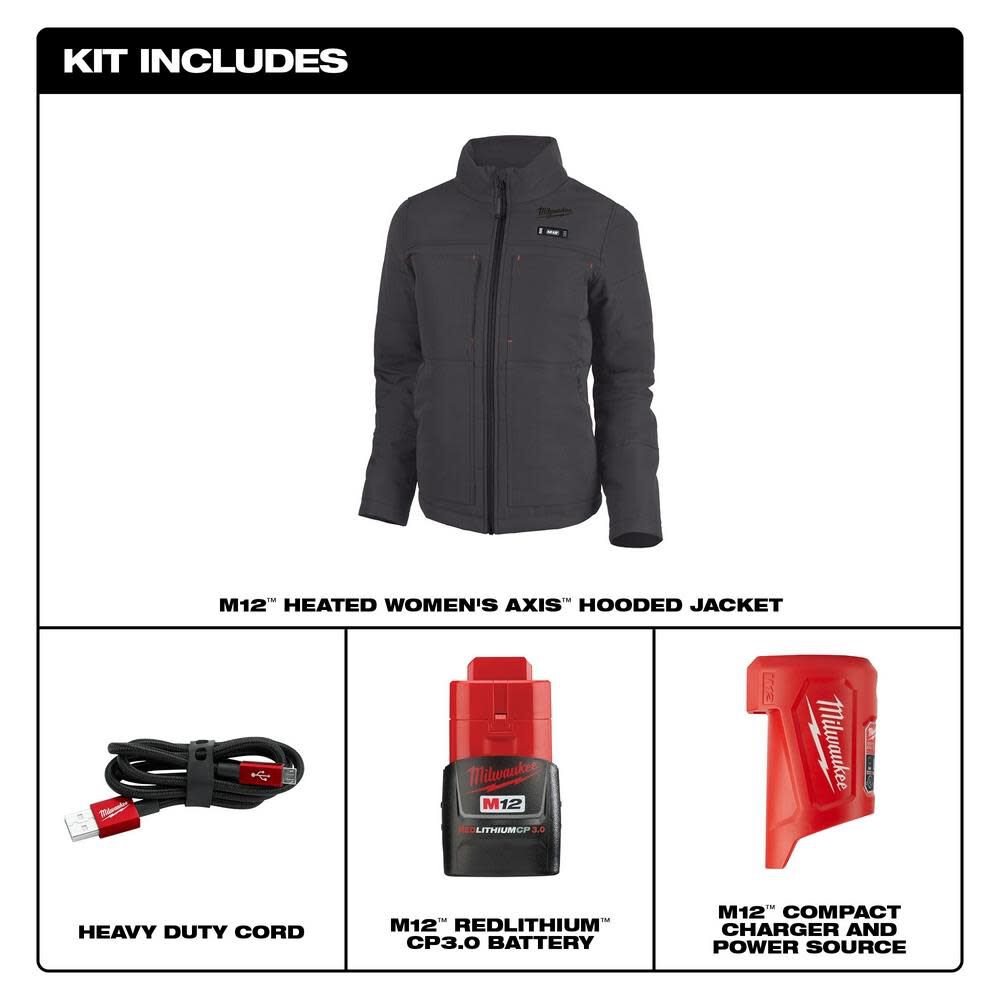 Milwaukee M12 Womens Heated AXIS Jacket Kit 234G-21SM910 from Milwaukee