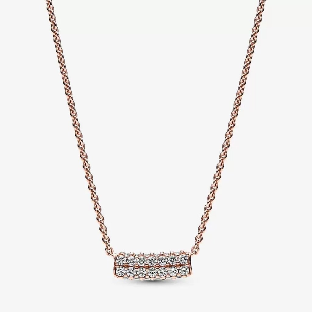 PANDORA  Pandora Timeless Pavé Double-row Bar Collier Necklace