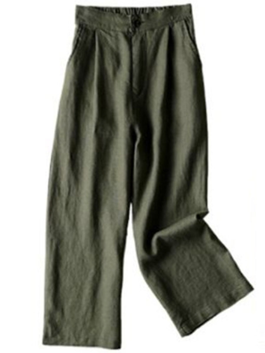 Cotton And Linen Wide-leg Casual Pants