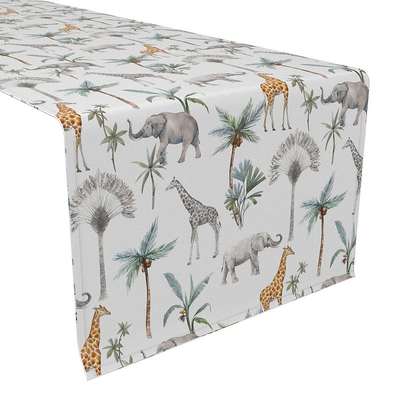 Table Runner， 100% Polyester， 12x72， Tropical Jungle