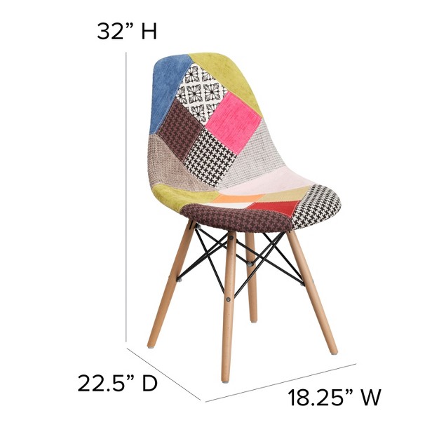 Flash Furniture Elon Series Fabric Chair With Wooden Legs