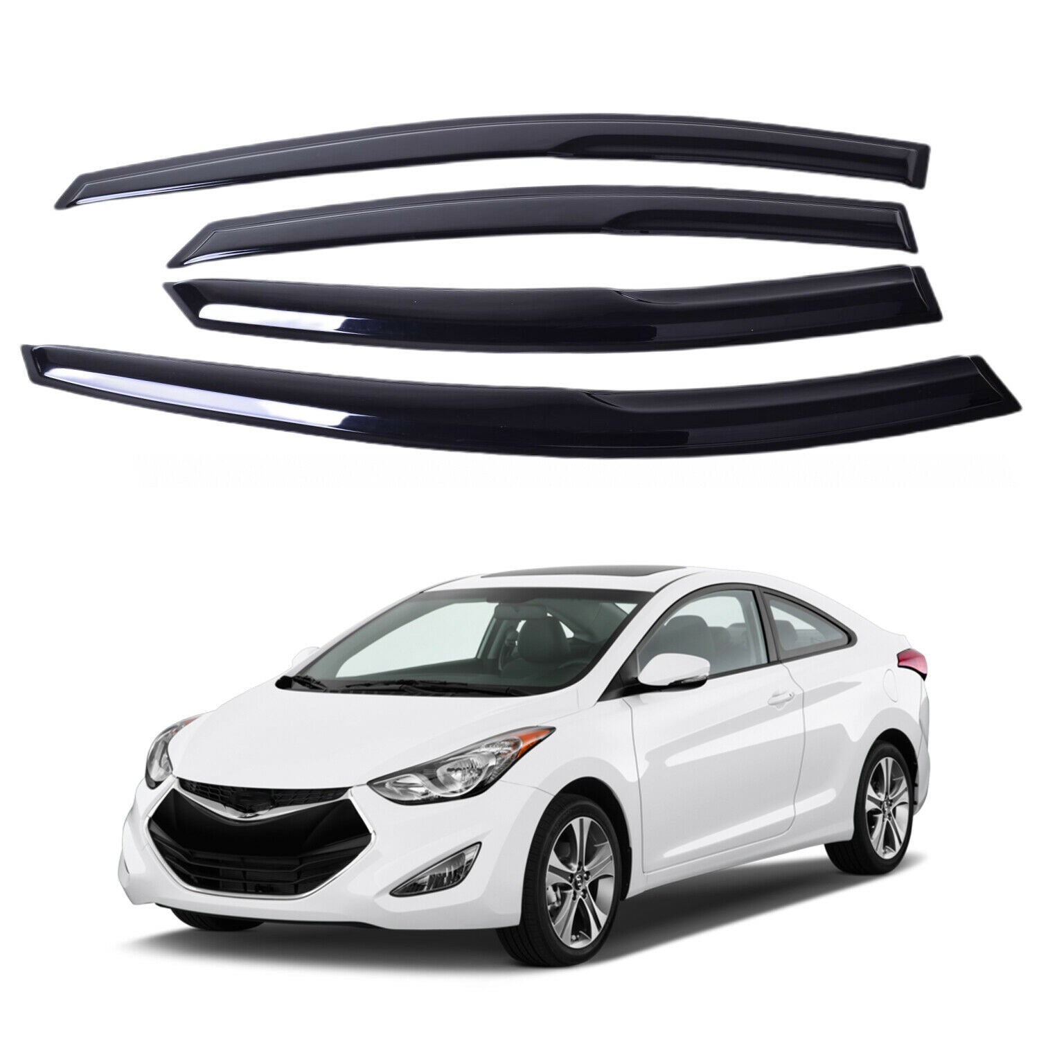 Fits for Elantra 11-18 Acrylic Side Window Visor Sun Rain Deflector Guard