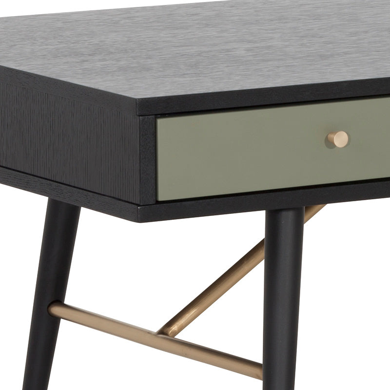 OMARI 117cm Black & Green Oak Coffee Table