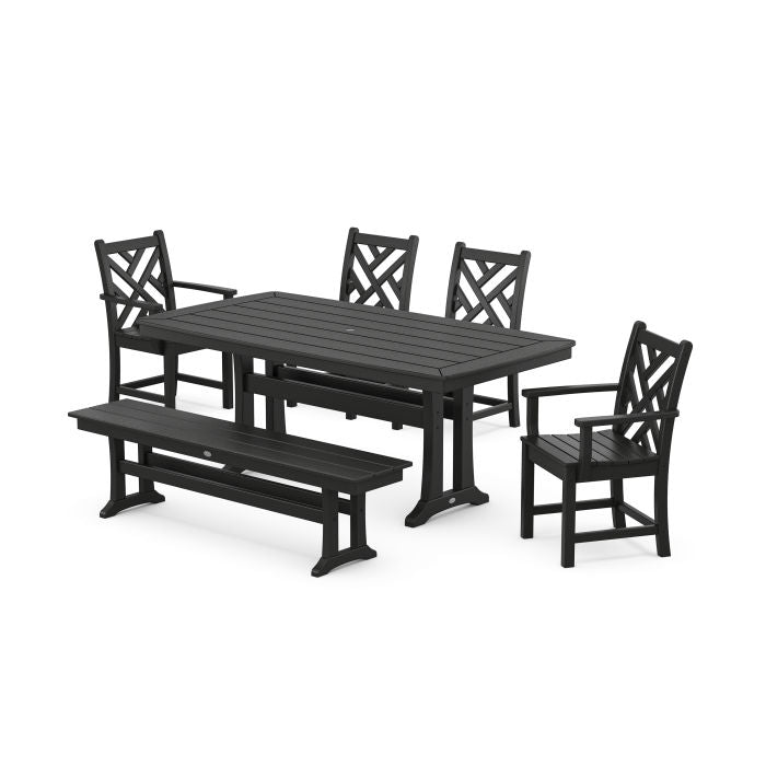 Polywood Chippendale 6-Piece Dining Set with Trestle Legs PWS1034-1