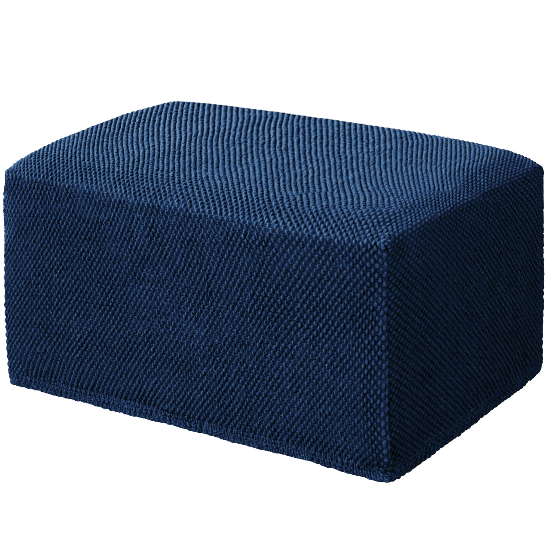 Subrtex Stretch Textured Mini Dots Ottoman Slipcover, Blue