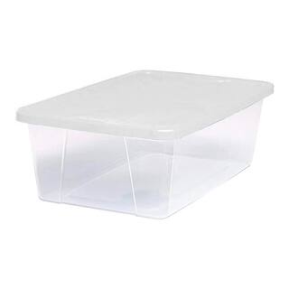 HOMZ 6 Qt. Secure Latching Clear Plastic Storage Container Bin wLid (10-Pack) 3206CLWHDC.10