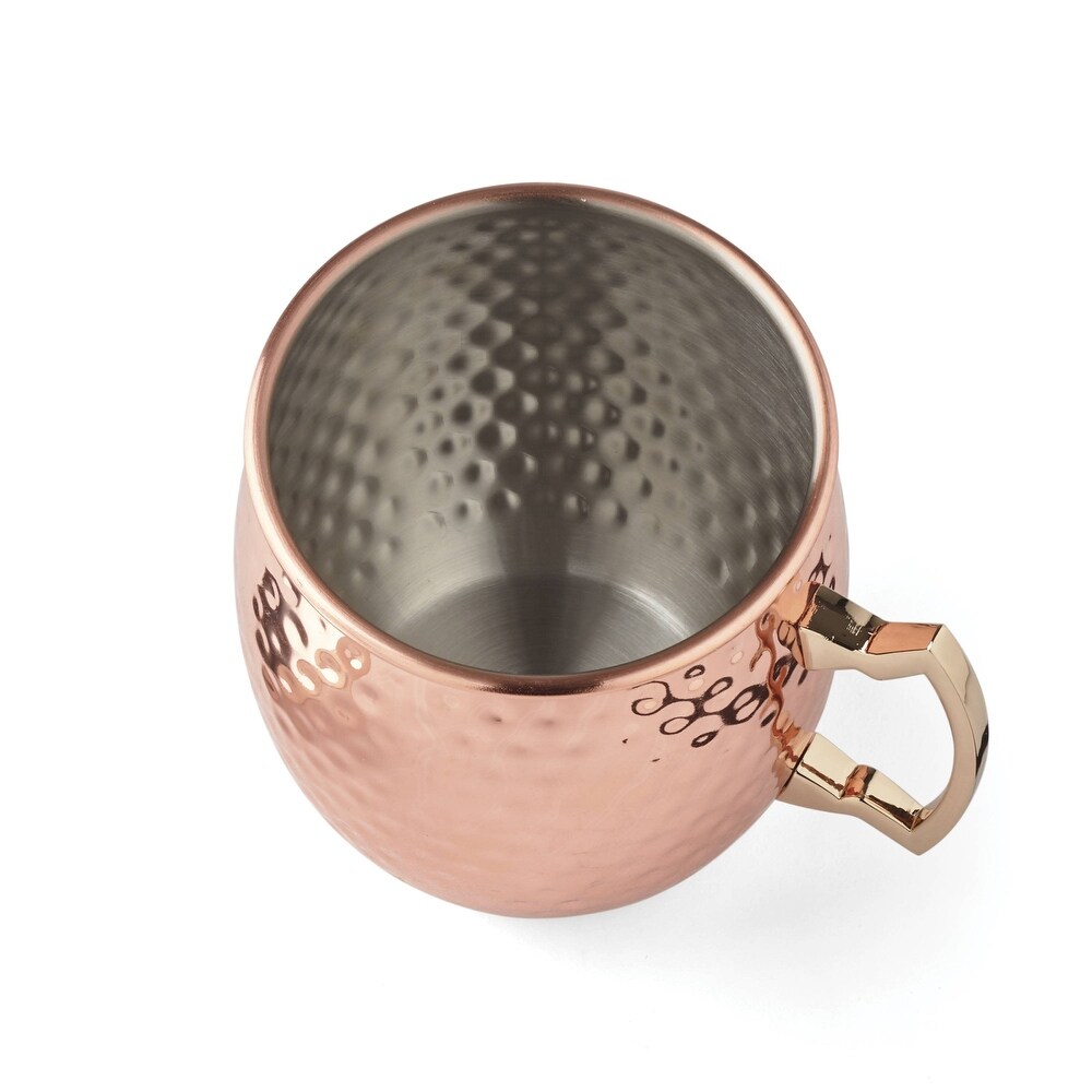 20 Oz Hammered Copper Moscow Mule Mugs  Set Of 4