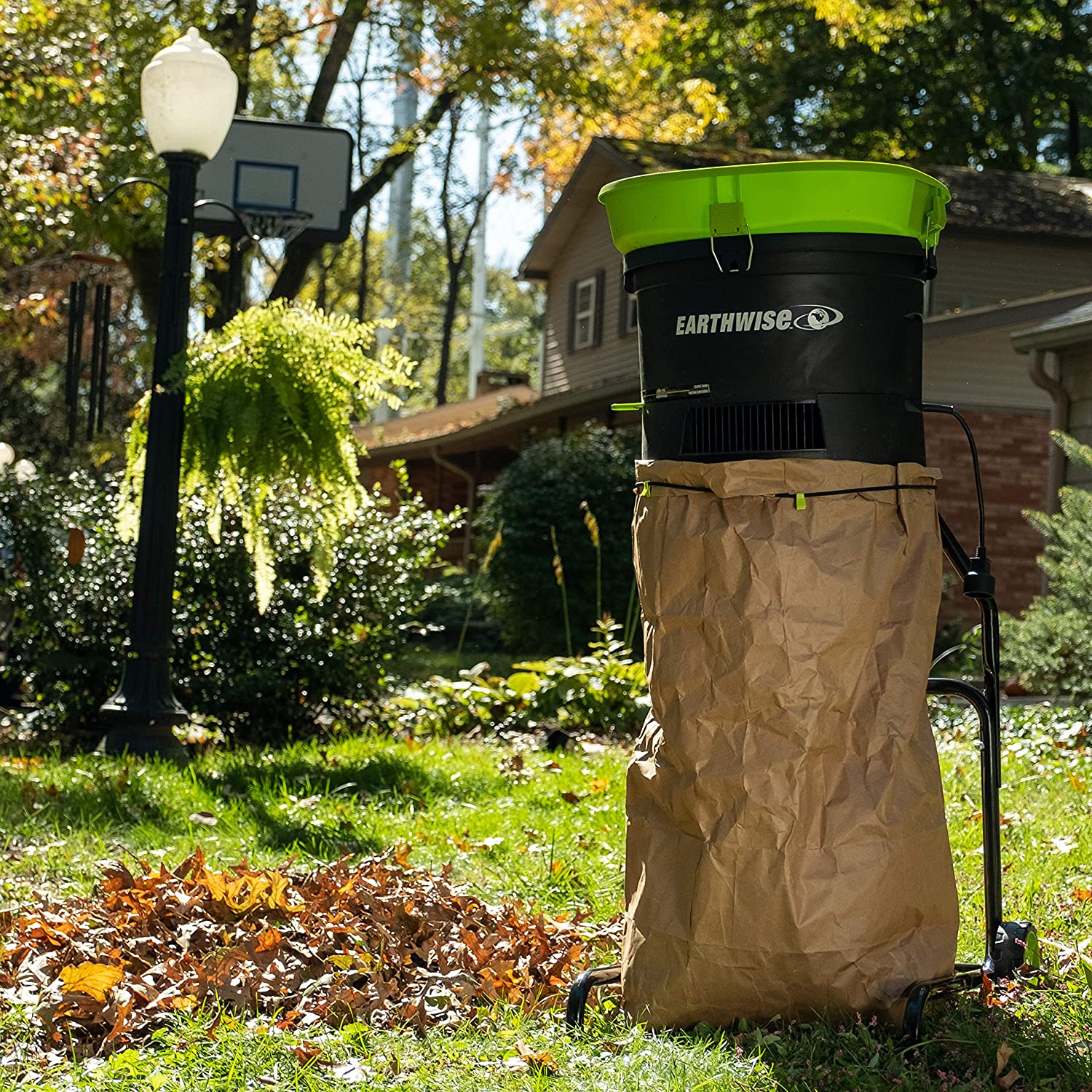 Earthwise LM71313 Amp 13-Inch Corded Electric Leaf Mulcher/Shredder， Green