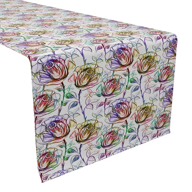 Table Runner， 100% Cotton， 16x72， Floral 195