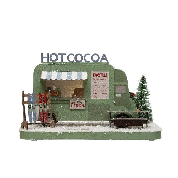 Paper Hot Cocoa Truck in Winter Scene with LED Light