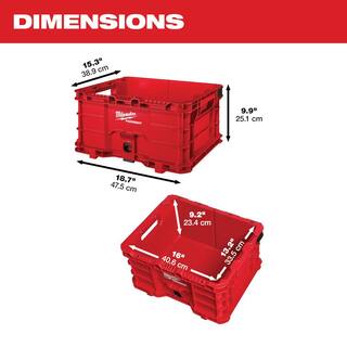 MW PACKOUT 20 in. 2-Wheel Utility Cart with (3) PACKOUT Tool Storage Crates 48-22-8415-48-22-8440x3