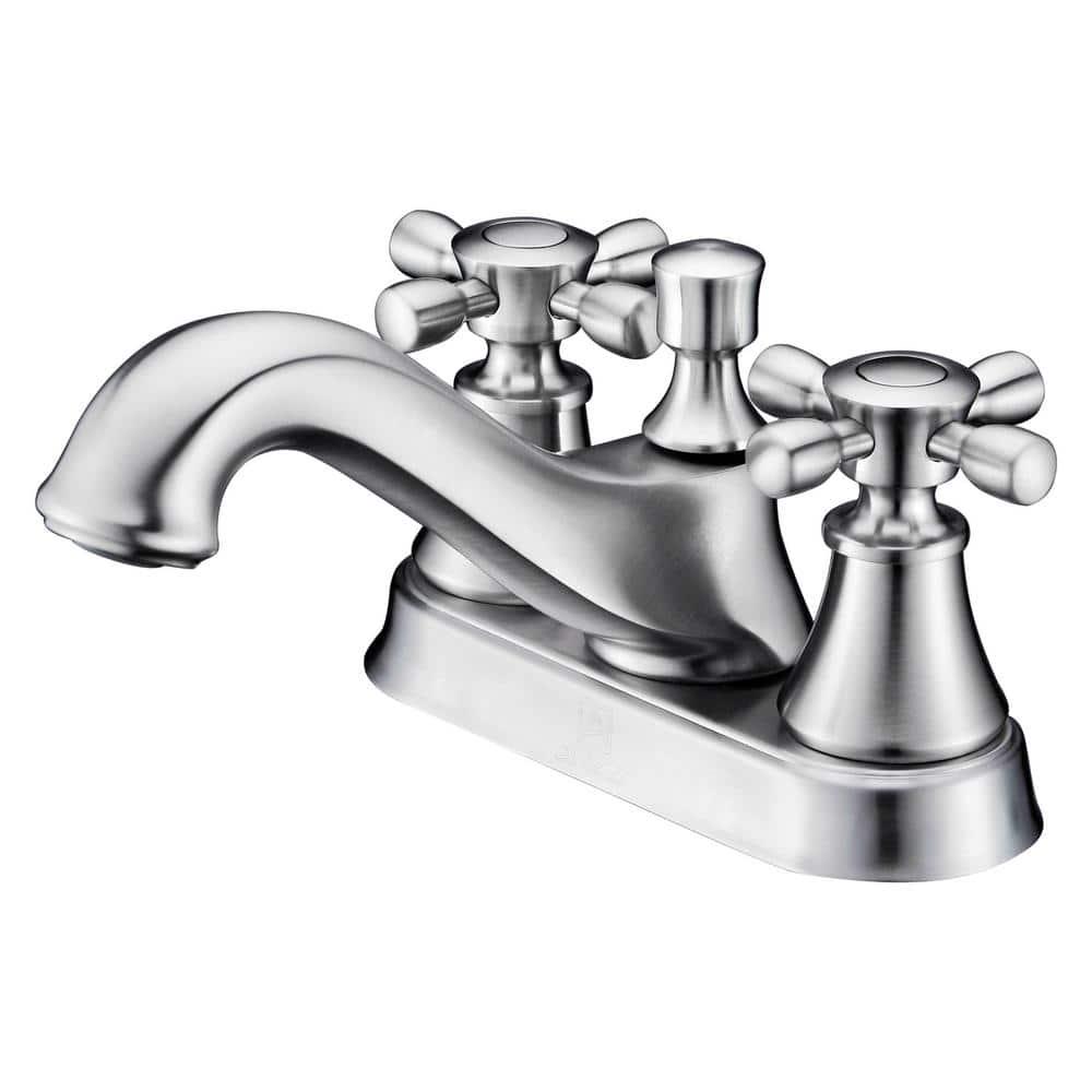 ANZZI Major Series 4 in Centerset 2Handle MidArc Bathroom Faucet in Brushed Nickel