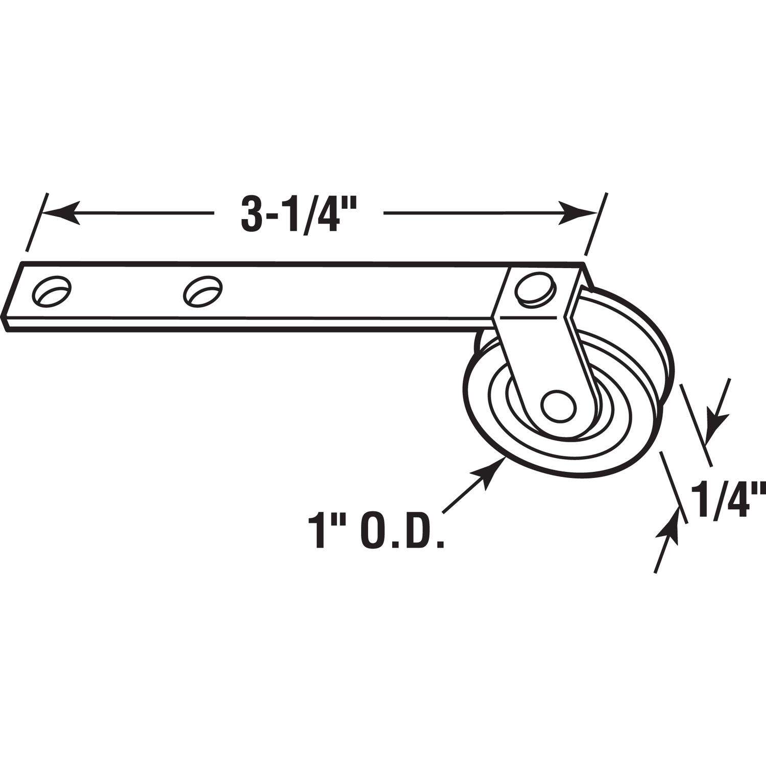 Prime-Line 1 in. D X 1/4 in. L Plastic/Steel Spring Tension Roller Assembly 2 pk