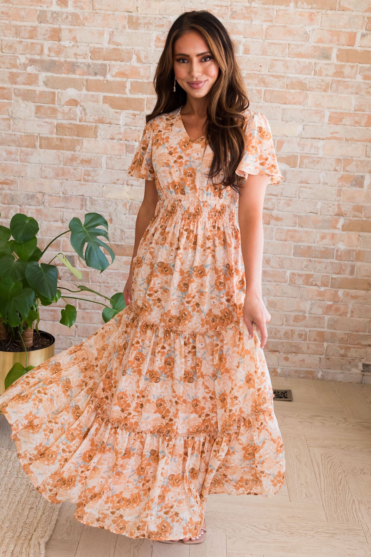 New Eden dress-peach color