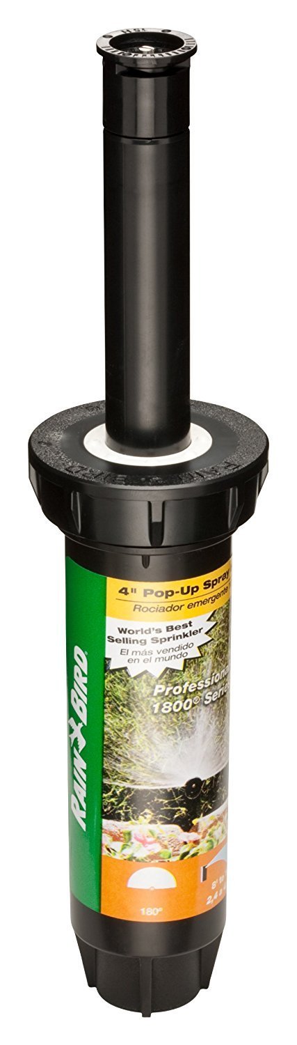 Rain Bird 1804H Professional Pop-Up Sprinkler， 180 Half Circle Pattern， 8' - 15' Spray Distance， 4