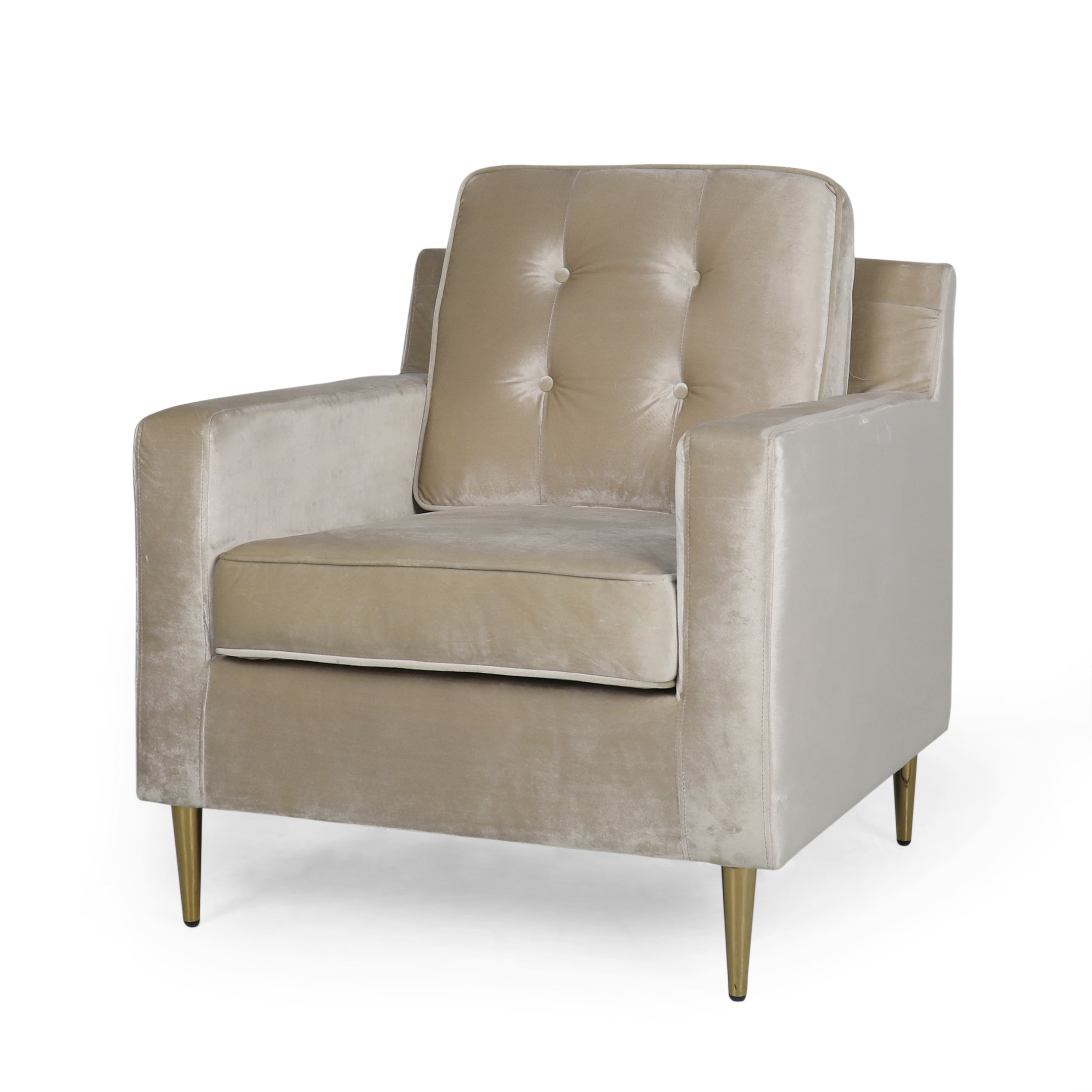 Taylea Modern Glam Tufted Velvet Club Chair