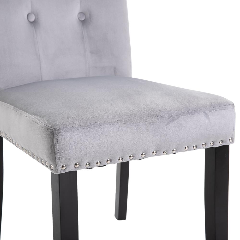 Zimtown Velvet Dining Chair - Set of 2， Dining Room Chair， Kitchen， Bedroom， Living Room Chairs Furniture， Gray