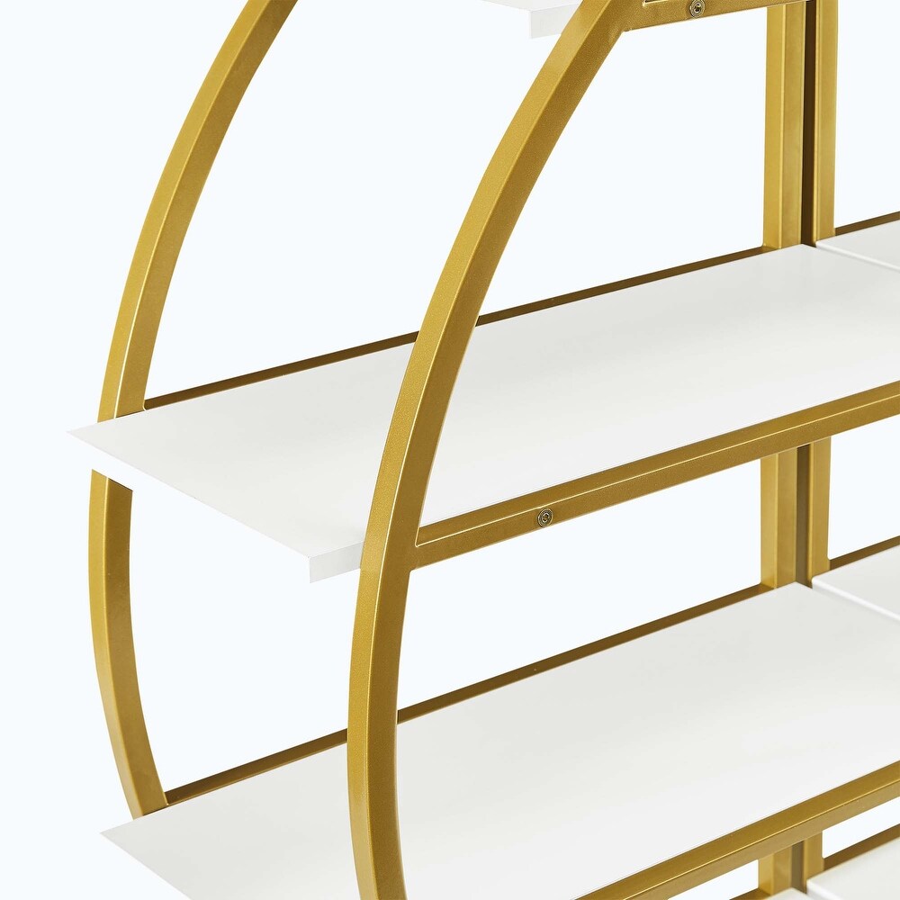 4 Tiers Home Office Open Bookshelf Round Shape