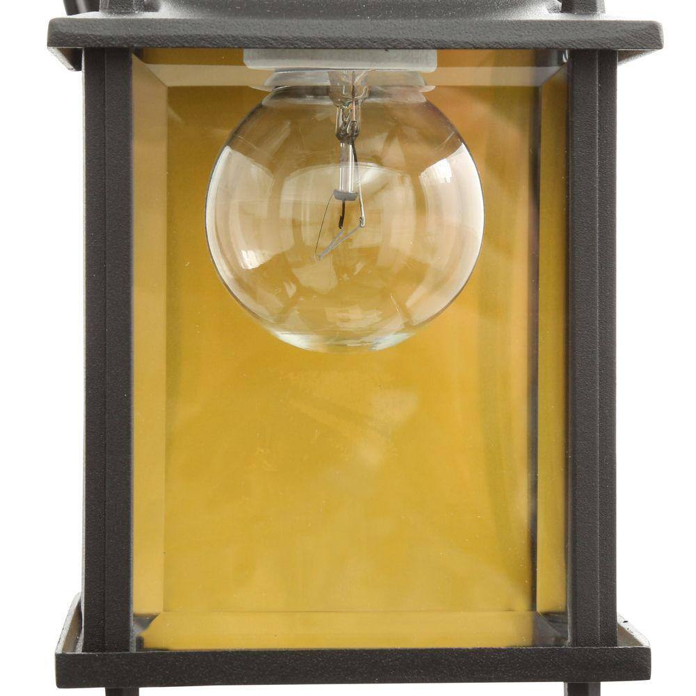 Hampton Bay 8.5 in. Black Decorative Outdoor Coach Wall Lantern with Clear Glass Shade G14806-BK