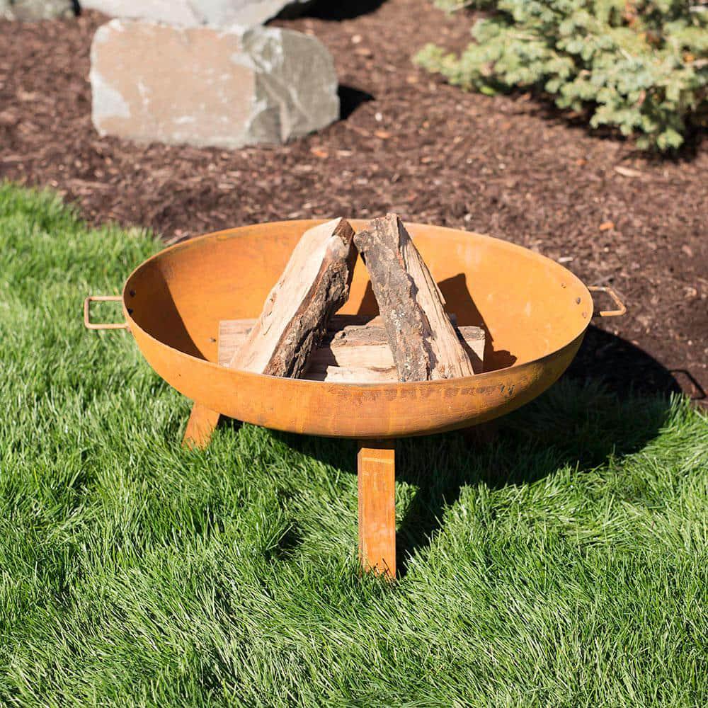 Sunnydaze Decor Rustic 30 in W x 15 in H Round Cast Iron WoodBurning Fire Pit Bowl