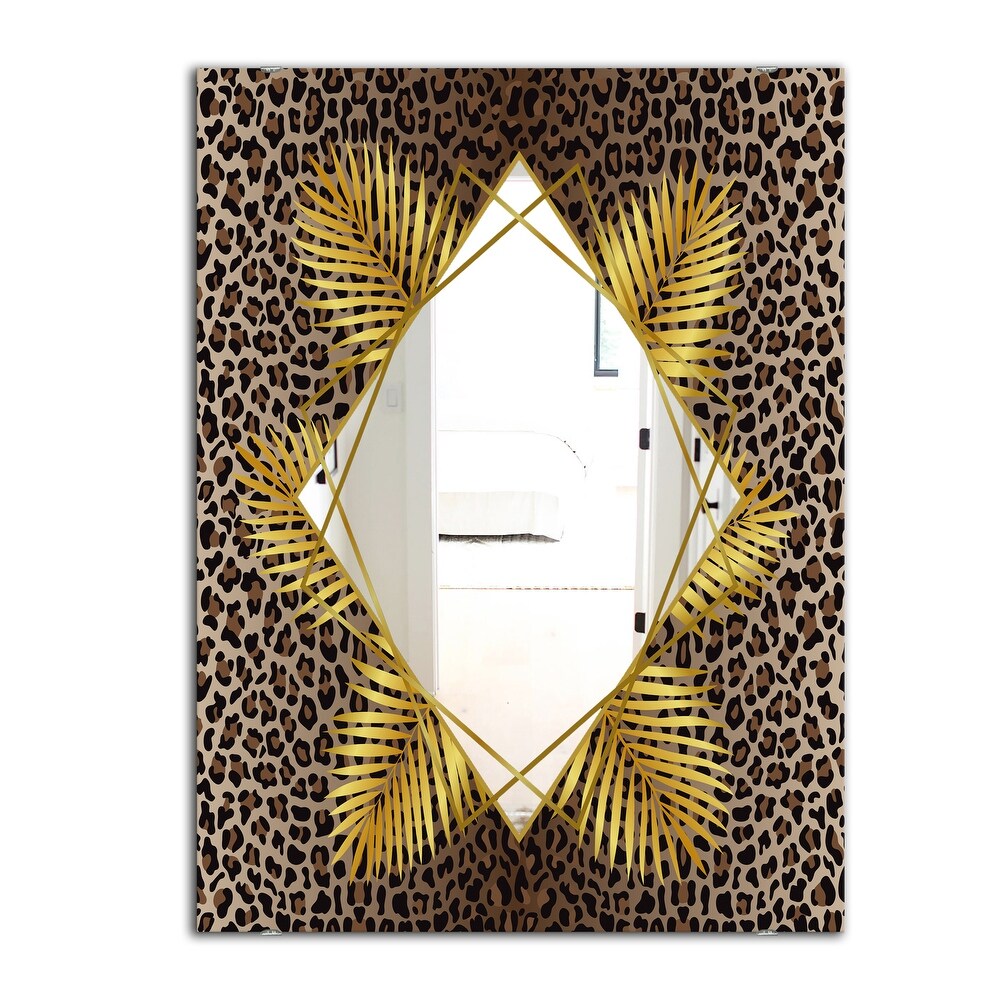 Designart 'Leopard 5' Glam Mirror   Modern Large Printed Wall Mirror