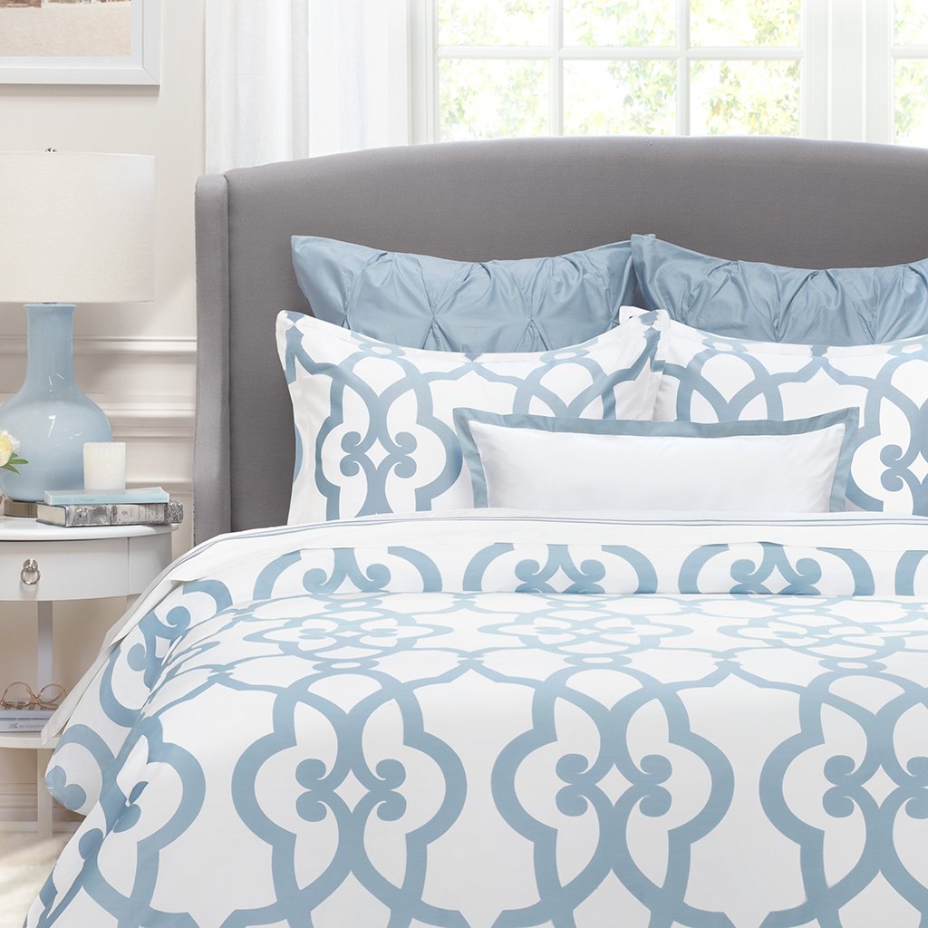 French Blue Florentine Sham Pair