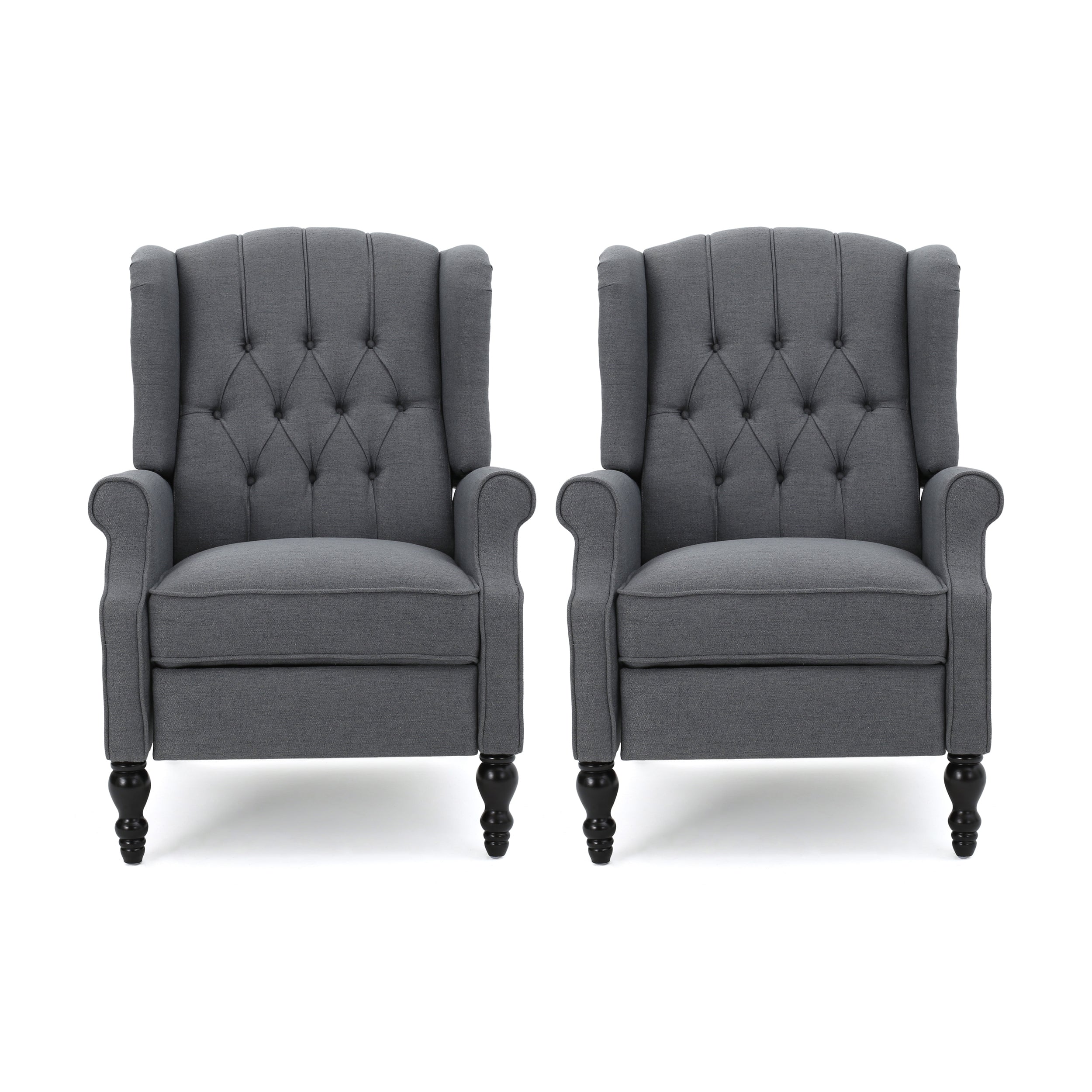 Elizabeth Contemporary Tufted Fabric Recliner (Set of 2)