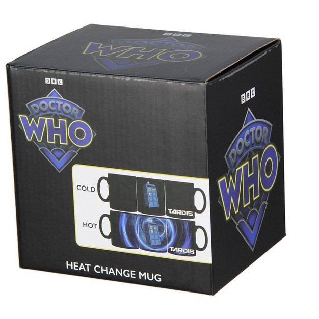 Doctor Who Tardis Vortex Heat Reactive Color Changing Tea Coffee Mug Cup Black