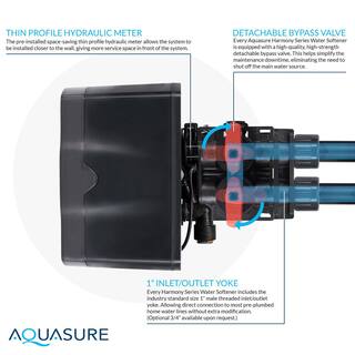 AQUASURE Harmony Series 48000 Grain Electronic Metered Water Softener with Sediment and Carbon Pre-Filter AS-HS48SCP