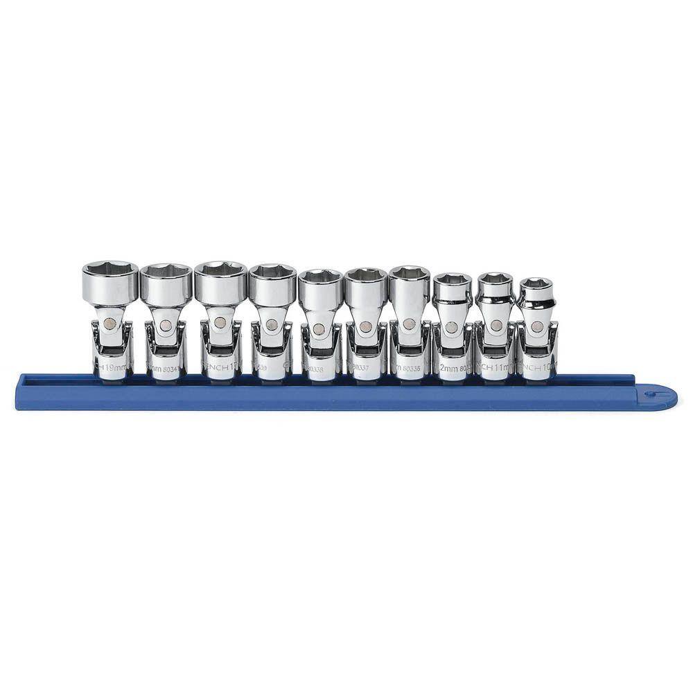 GEARWRENCH 38 in. Drive 6-Point Metric Flex Socket Set (10-Piece) 80565