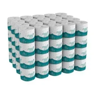 Amazon Brand – Presto! 308-Sheet Mega Roll 2-Ply Toilet Paper, Ultra-Strong, 24 Rolls (4 Packs of 6), Equivalent to 96 Regular Rolls, White