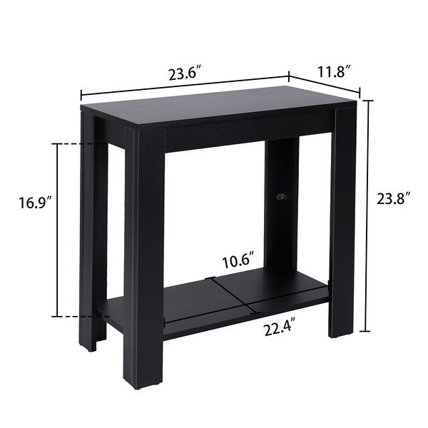 Narrow End Table with Shelf