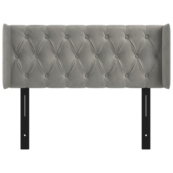 vidaXL Headboard with Ears Light/Dark Gray Velvet - - 37455501