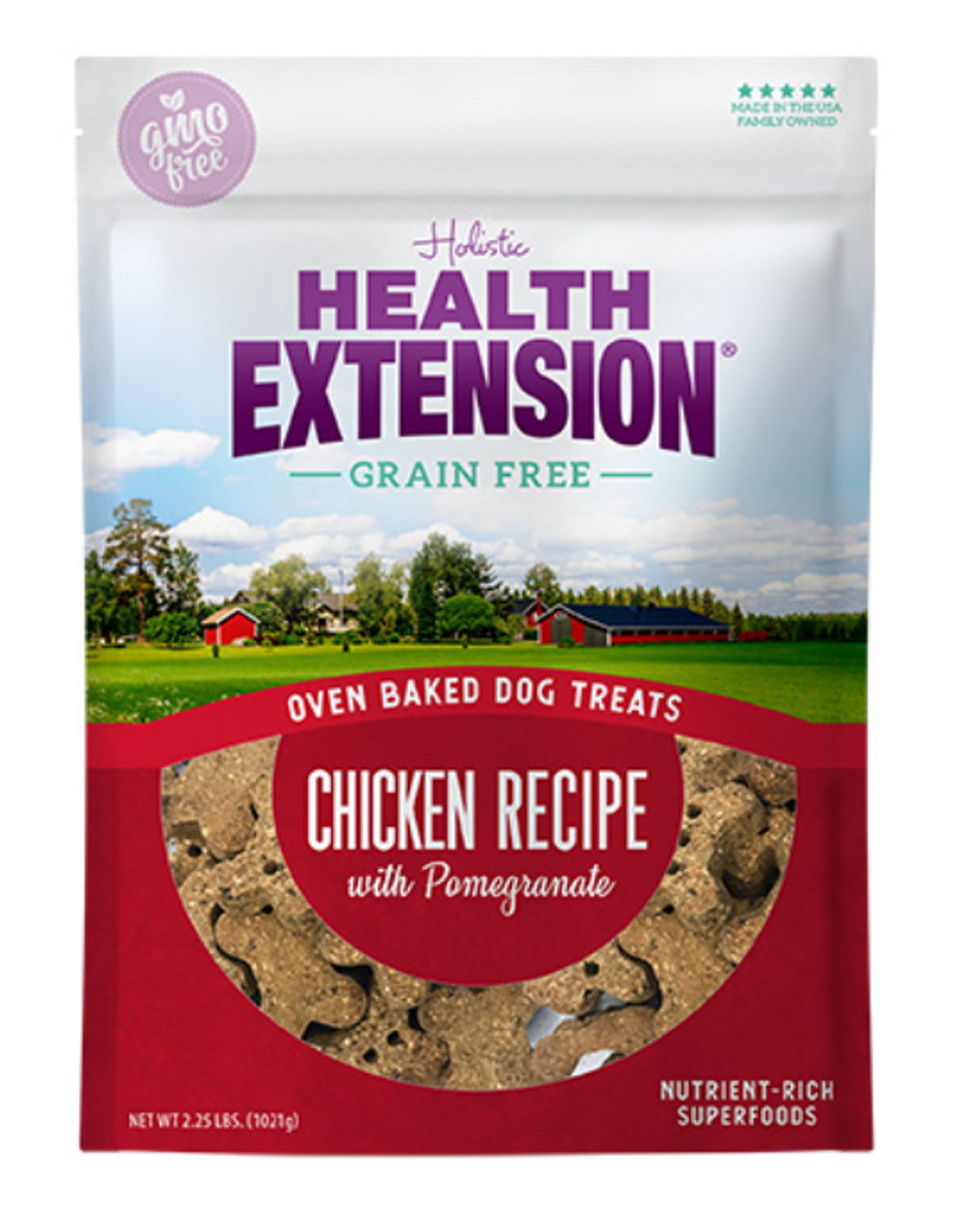 Health Extension Grain-Free Chicken with Pomegranate Dog Treats， 2.25 lbs