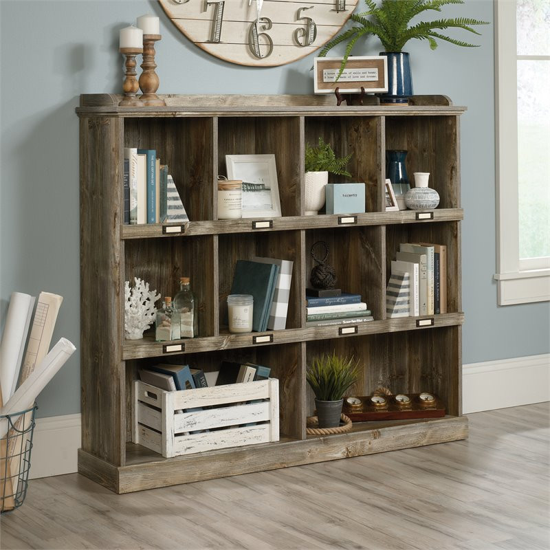 Sauder Granite Trace Engineered Wood 10 Cubby Bookcase in Rustic Cedar/Brown   Rustic   Bookcases   by Homesquare  Houzz