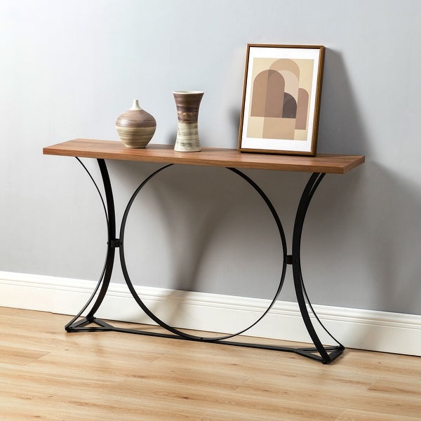 Modern Console Table with Metal Base