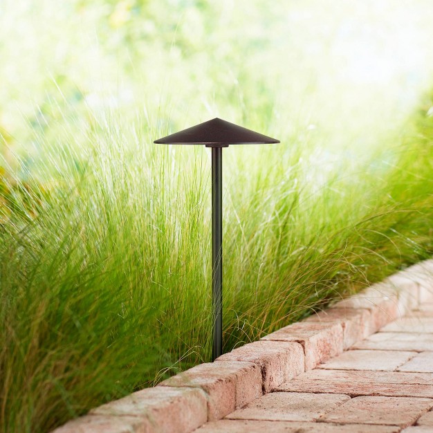 John Timberland Kobe 21 quot h Bronze Cone Landscape Path Lights Set Of 2