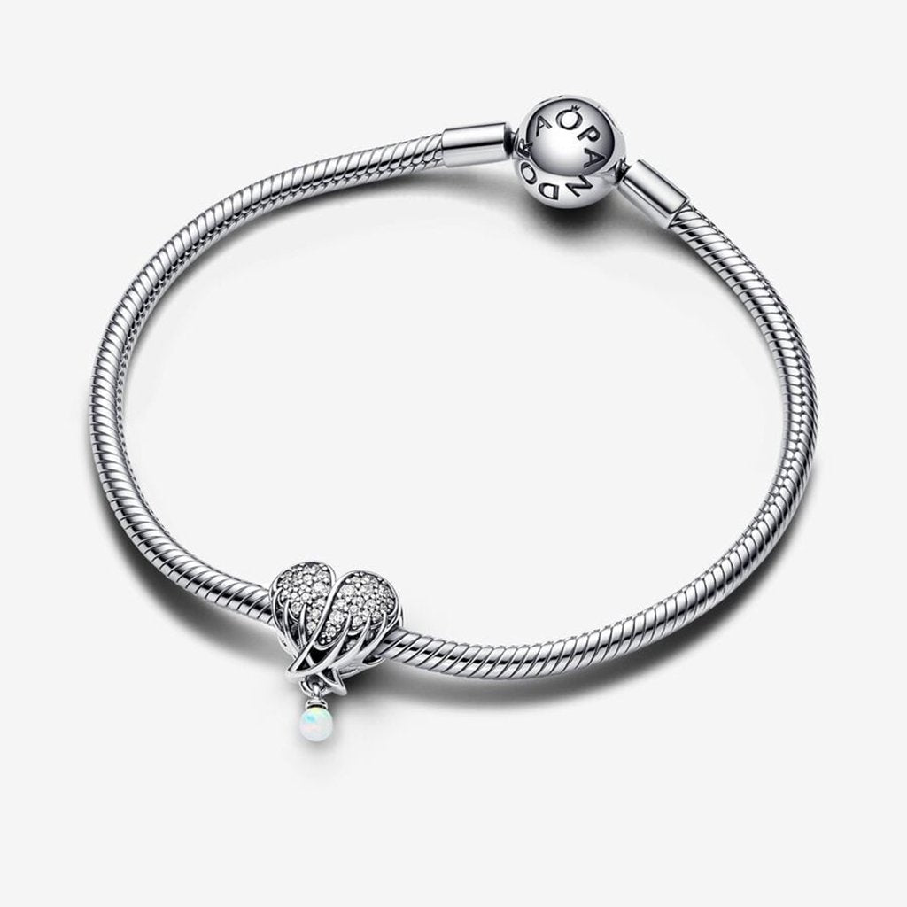 PANDORA  Sparkling Angel Wings & Heart Charm