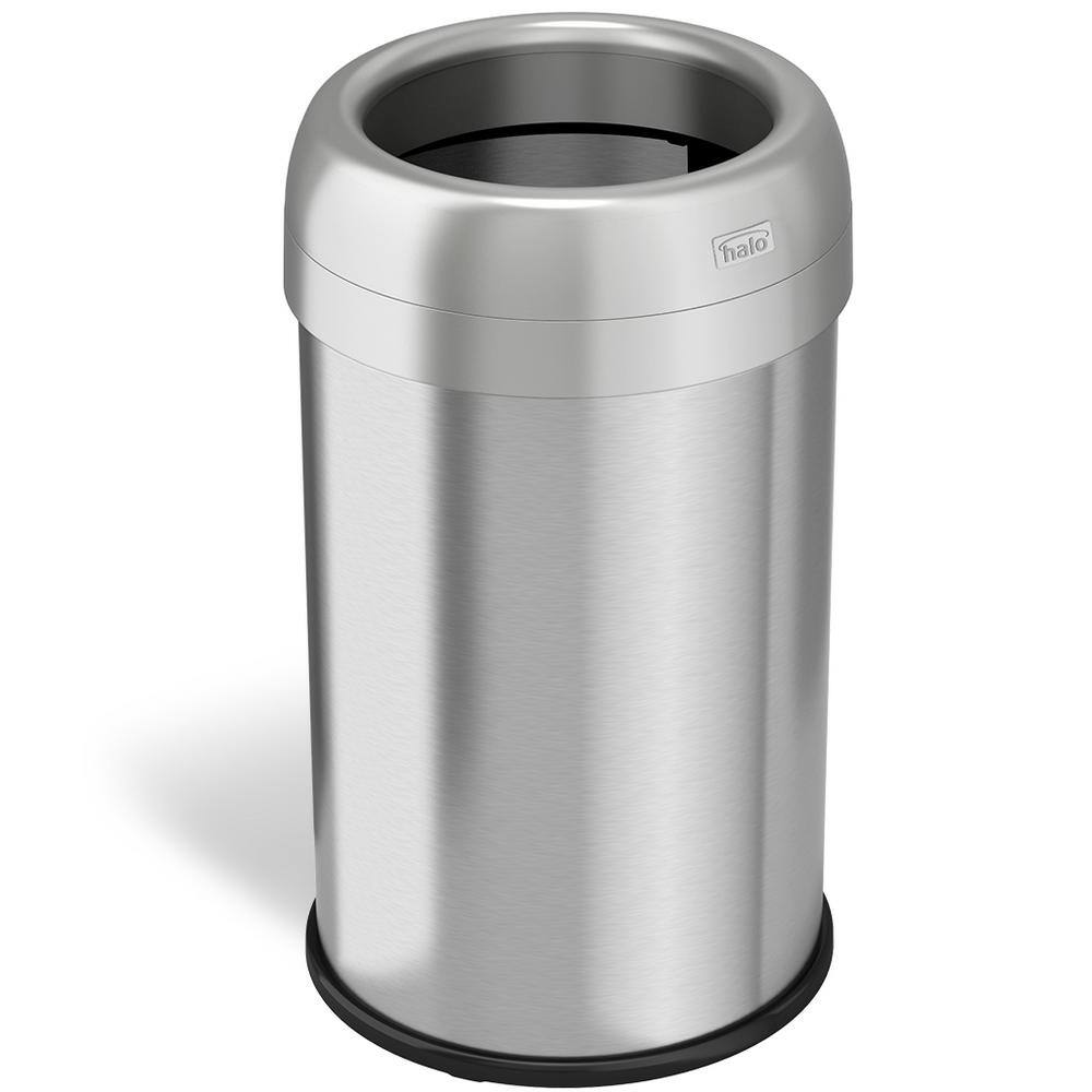 HALO 13 Gal. Round Open Top Commercial Grade Stainless Steel Trash Can and Recycle Bin with Dual-Deodorizer OT13STR