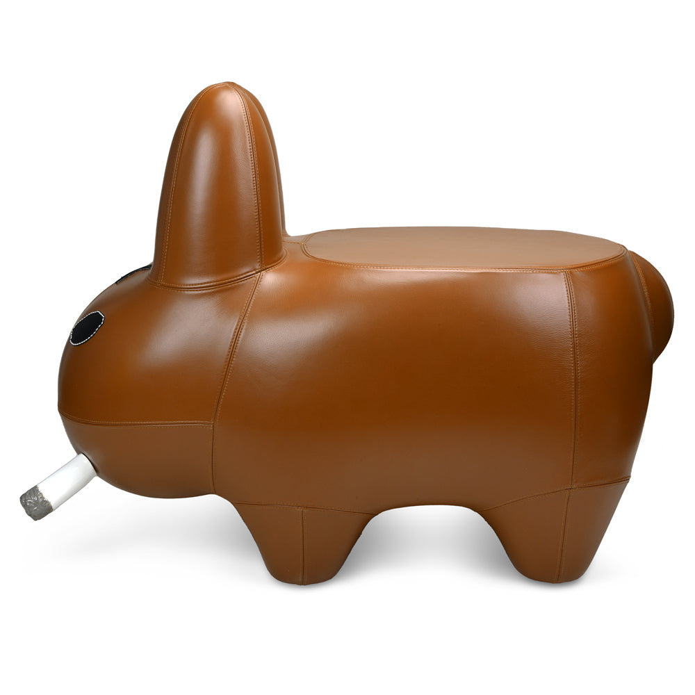 Kidrobot Art Giant Leather Smorkin' Labbit Stool by Frank Kozik - Brown Edition (PRE-ORDER)