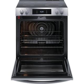 FRIGIDAIRE GALLERY 30 in. 6.2 cu. ft. 5 Element Slide-In Electric Range with Total Convection and Air Fry in Smudge Proof Stainless Steel GCFE3060BF