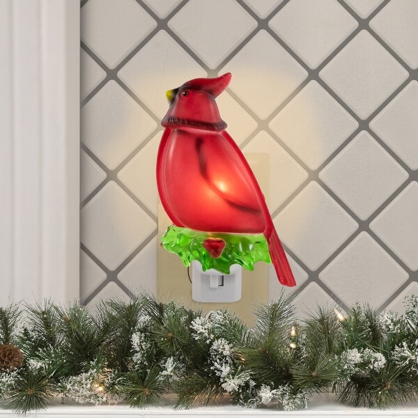 5.5 Red Cardinal Bird Christmas Night Light