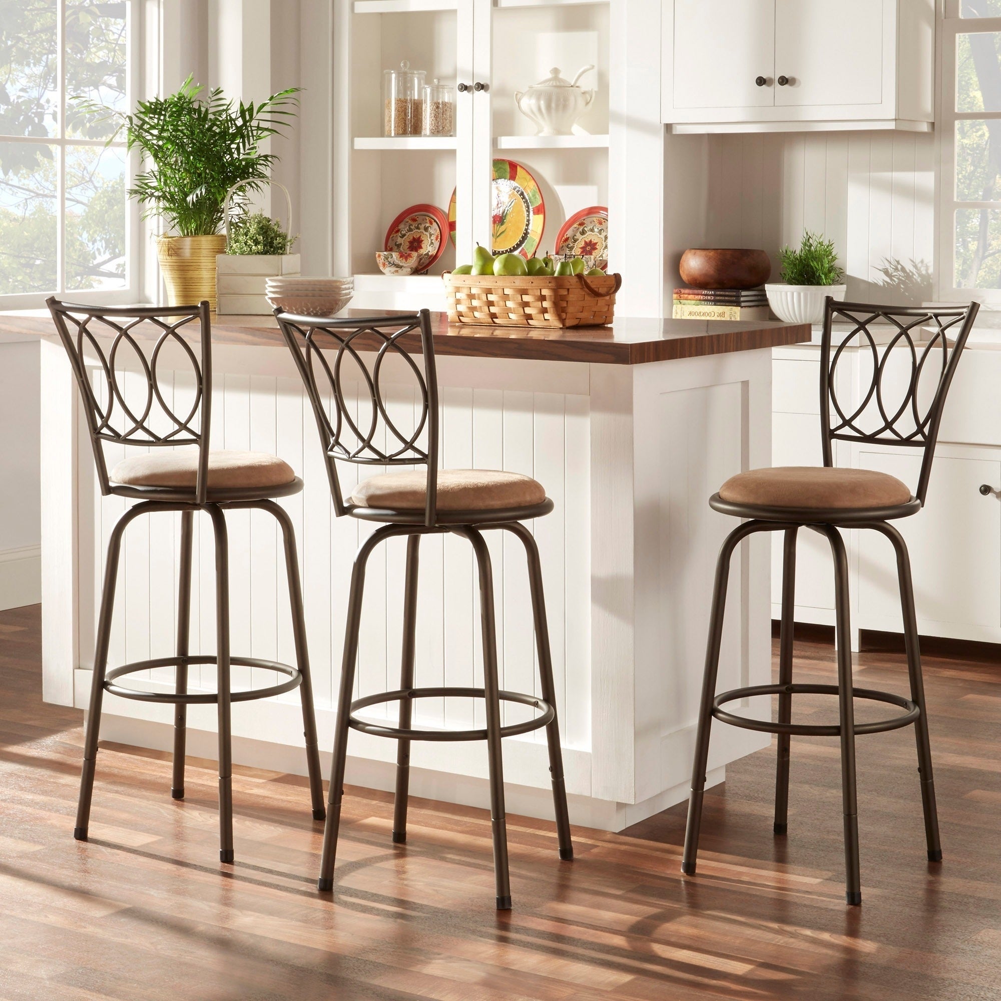 Avalon Scroll Adjustable Swivel Stool (Set of 3) by iNSPIRE Q Classic