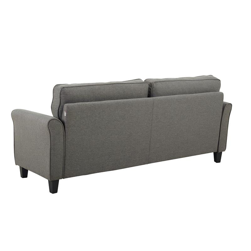 Lifestyle Solutions Helena Sofa in Heather Gray Fabric Upholstery