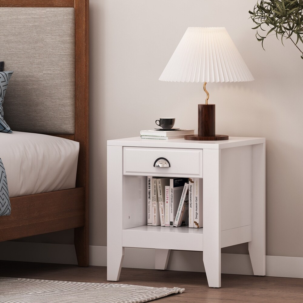 Foisy Faux Wood Nightstand with Drawer by Christopher Knight Home