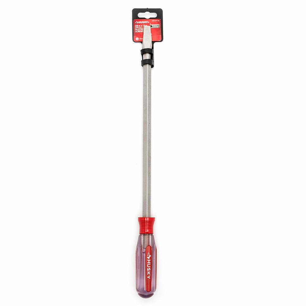 Husky 38 in. x 12 in. Square Shaft Standard Slotted Screwdriver H38X12FHSD