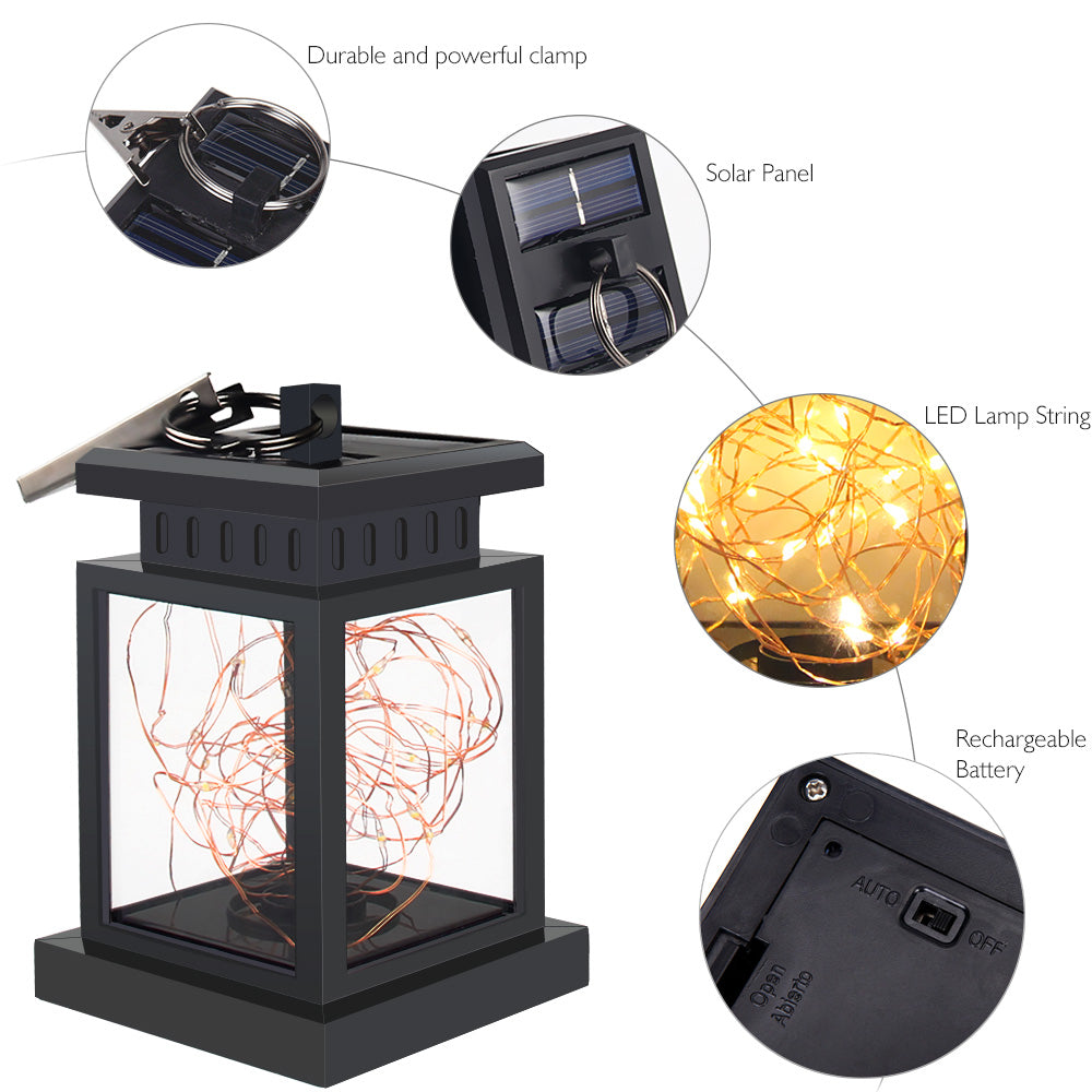 Topchances Metal Solar Outdoor Hanging Lantern